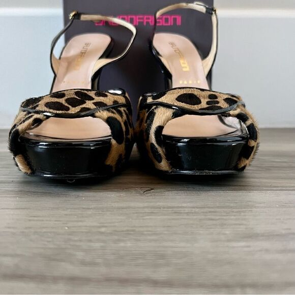 NIB BRUNO FRISONI ROGER VIVIER Animal/Pony Black patent Sandal Heels sz11 - Picture 11 of 17